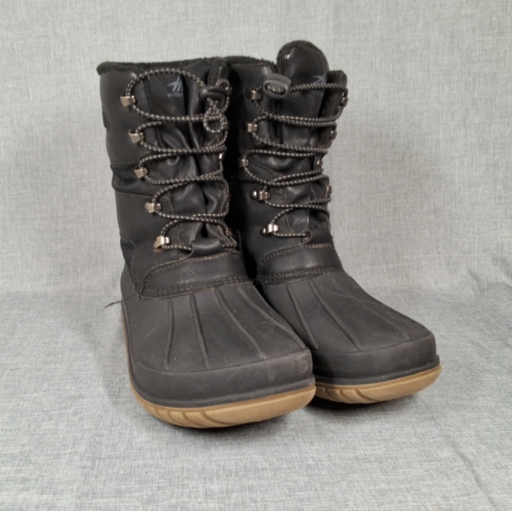 High Sierra Blaine Winter Snow Boots Waterproof Black with Leather Youth Size 3M